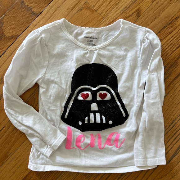 Girls custom name LENA valentines Darth Vader Star Wars shirt - Picture 3 of 3